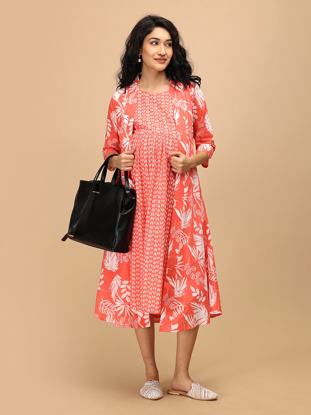  Peach n' Preach Maternity and Nursing Shacket Dress Peach