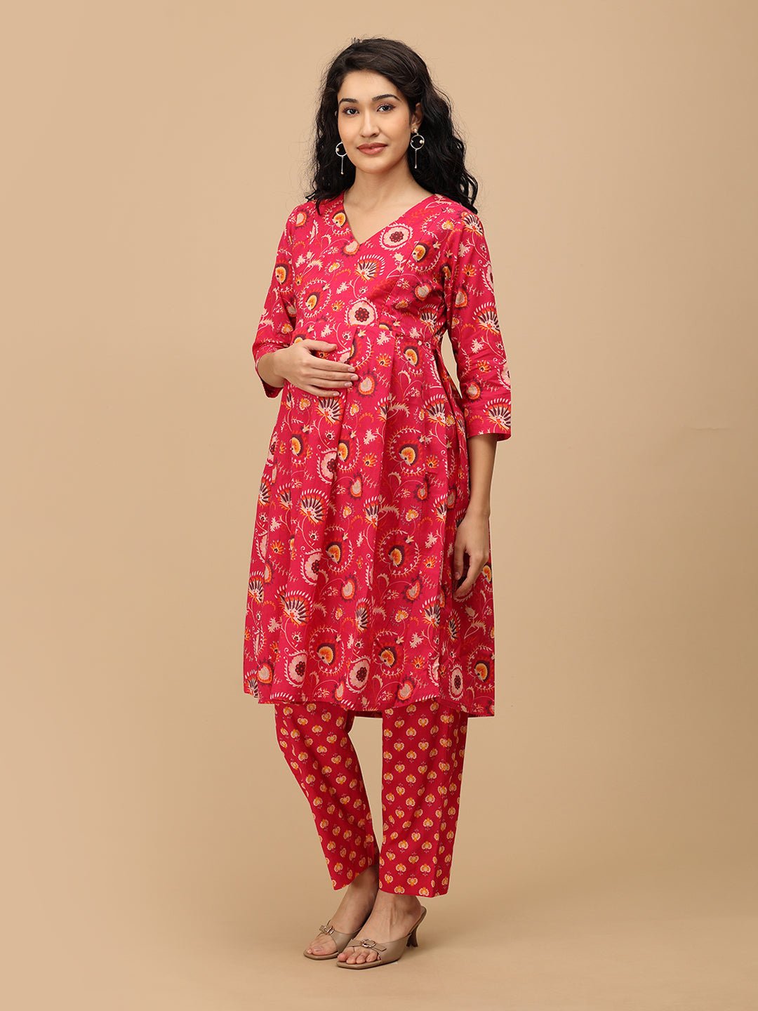  Peony Dream Maternity and Nursing Kurta Set Multi