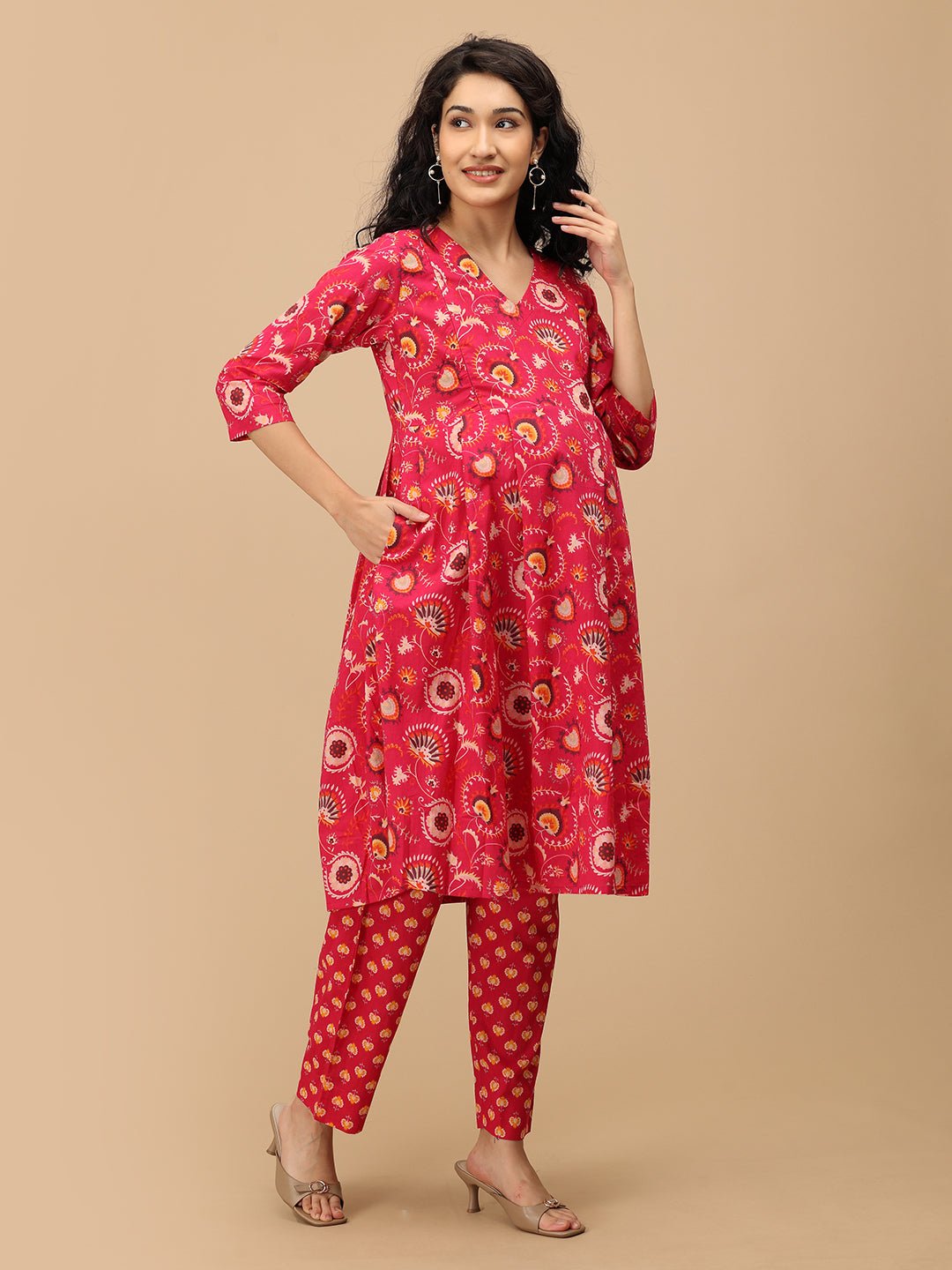  Peony Dream Maternity and Nursing Kurta Set Multi