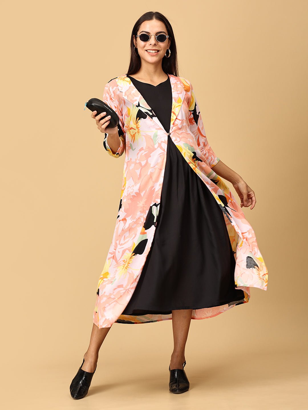  Peony Perfection Maternity and Nursing Shacket Dress Multi