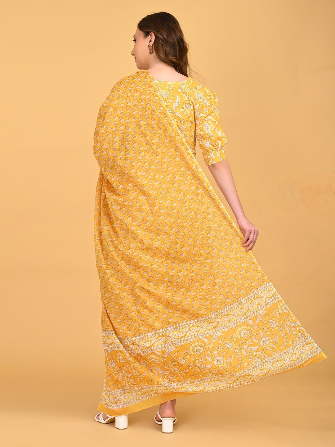  Phoolon Ka Noor Maternity and Nursing Kurta Set Yellow