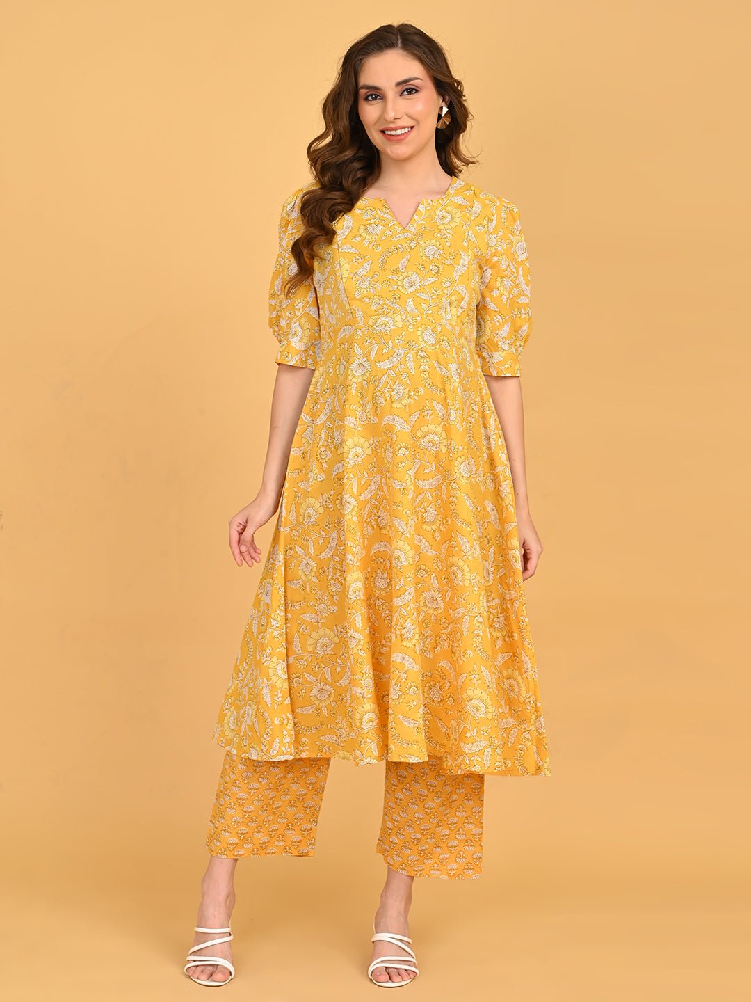  Phoolon Ka Noor Maternity and Nursing Kurta Set Yellow