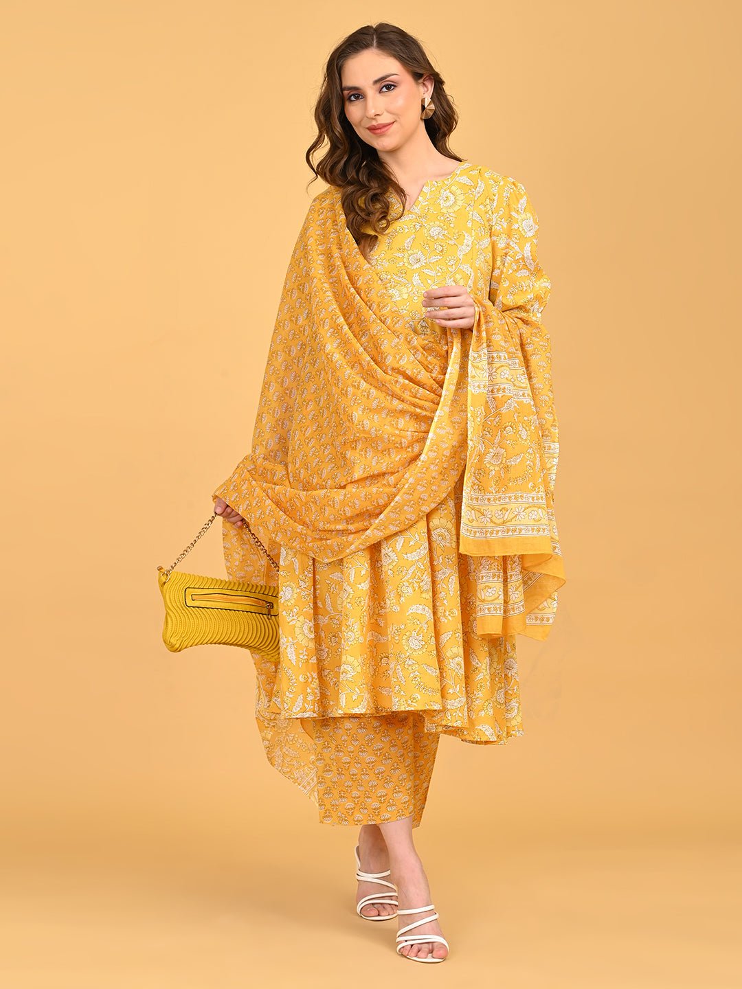  Phoolon Ka Noor Maternity and Nursing Kurta Set Yellow