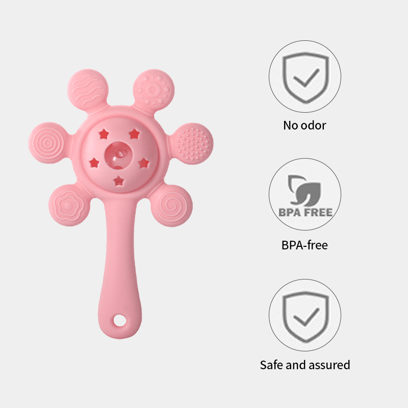 Pik A Boo Sun Silicone Teether Rattle Toy For Babies