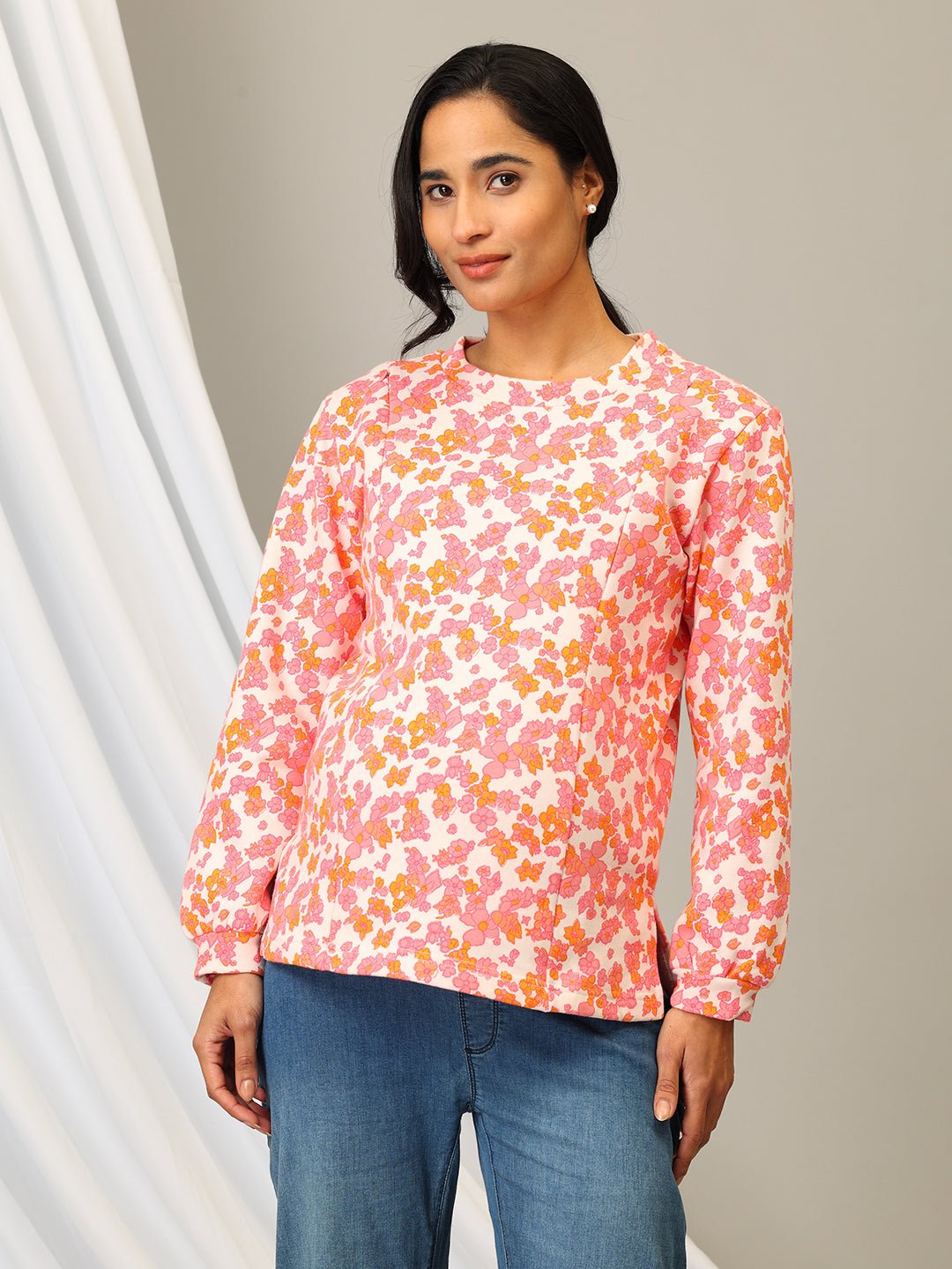  Pink-A-Rine Dream Maternity and Nursing Sweatshirt Pink