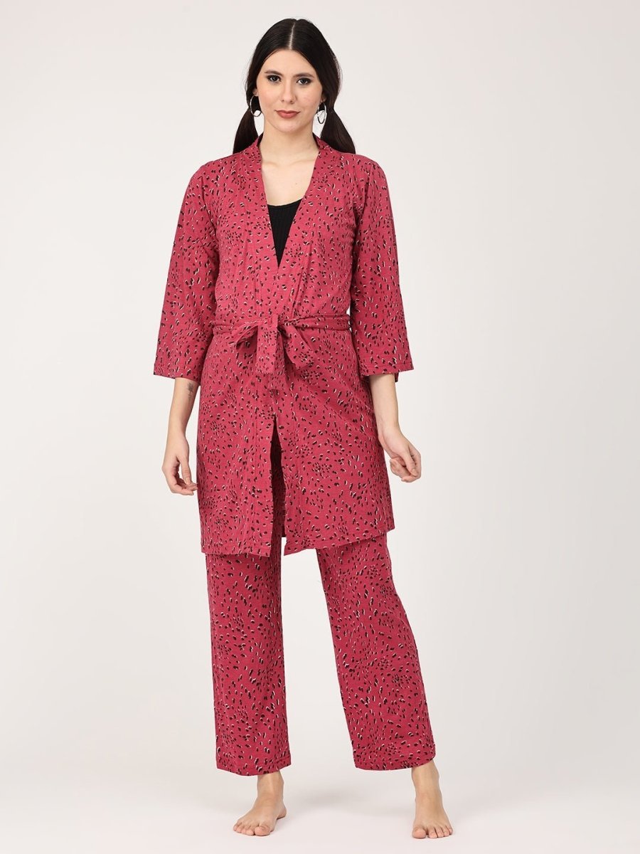  Pink Panther Maternity and Nursing Robe Pajama Set Pink