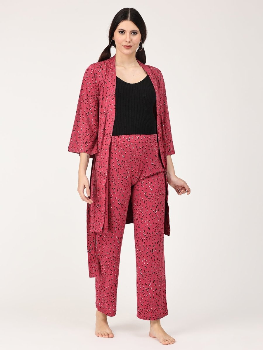  Pink Panther Maternity and Nursing Robe Pajama Set Pink