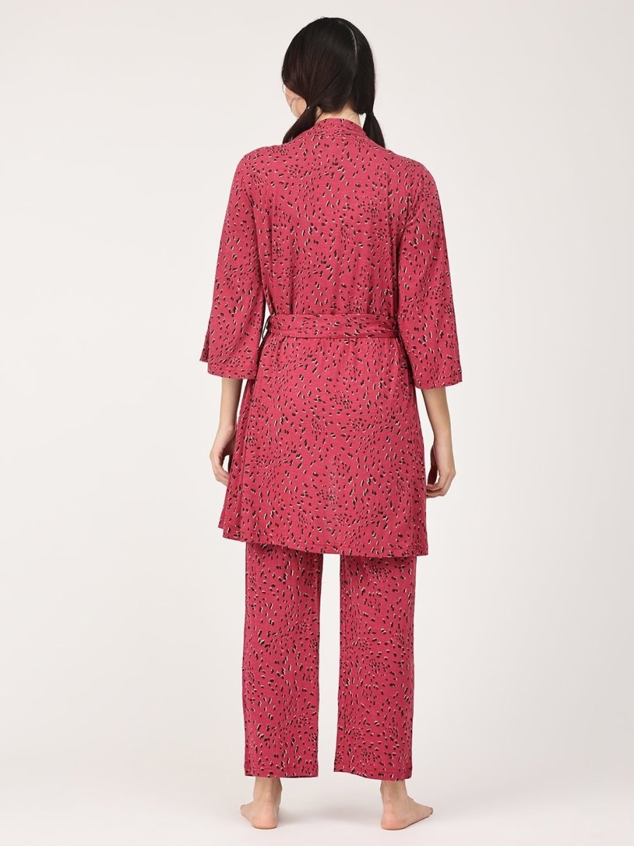  Pink Panther Maternity and Nursing Robe Pajama Set Pink