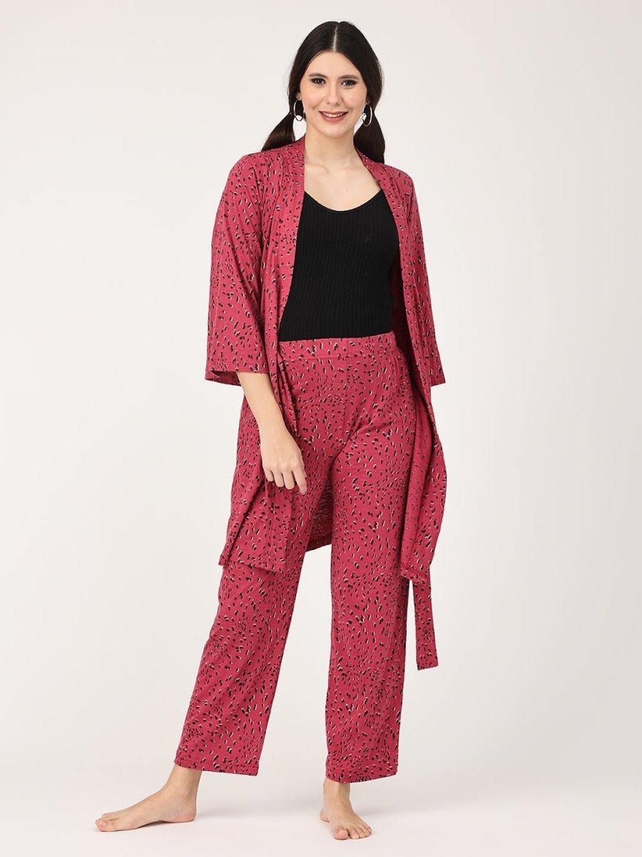  Pink Panther Maternity and Nursing Robe Pajama Set Pink