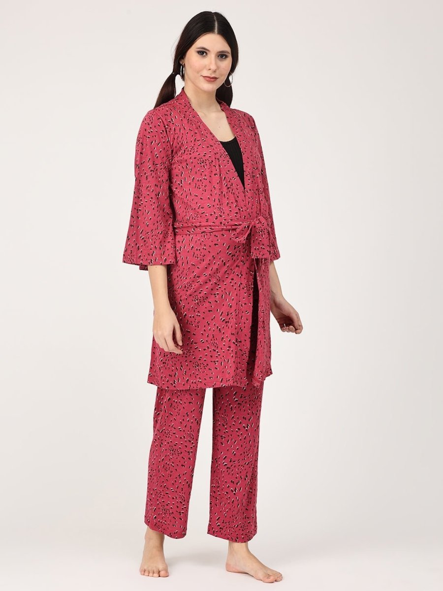  Pink Panther Maternity and Nursing Robe Pajama Set Pink