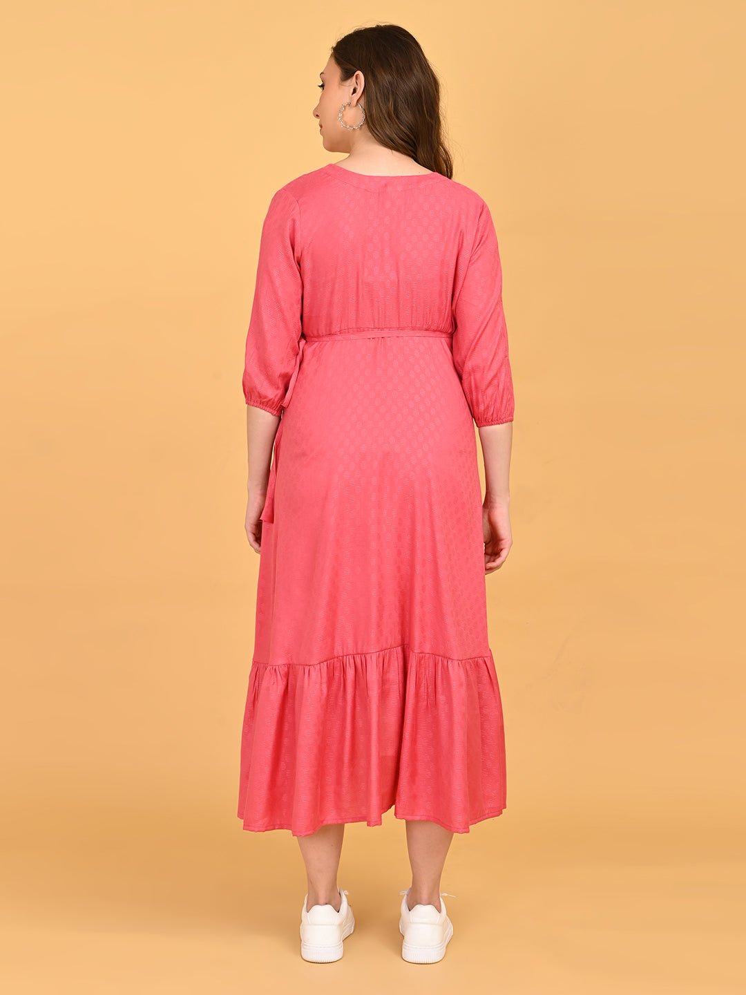  Pink to the Future Maternity Wrap Dress Pink