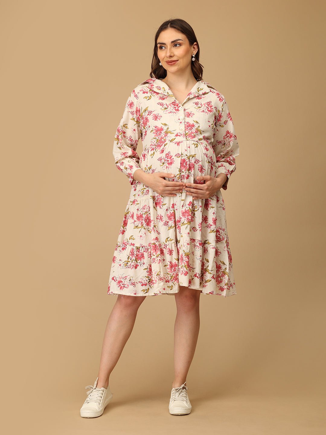  Pinked & Petaled Maternity and Nursing Dress Pink
