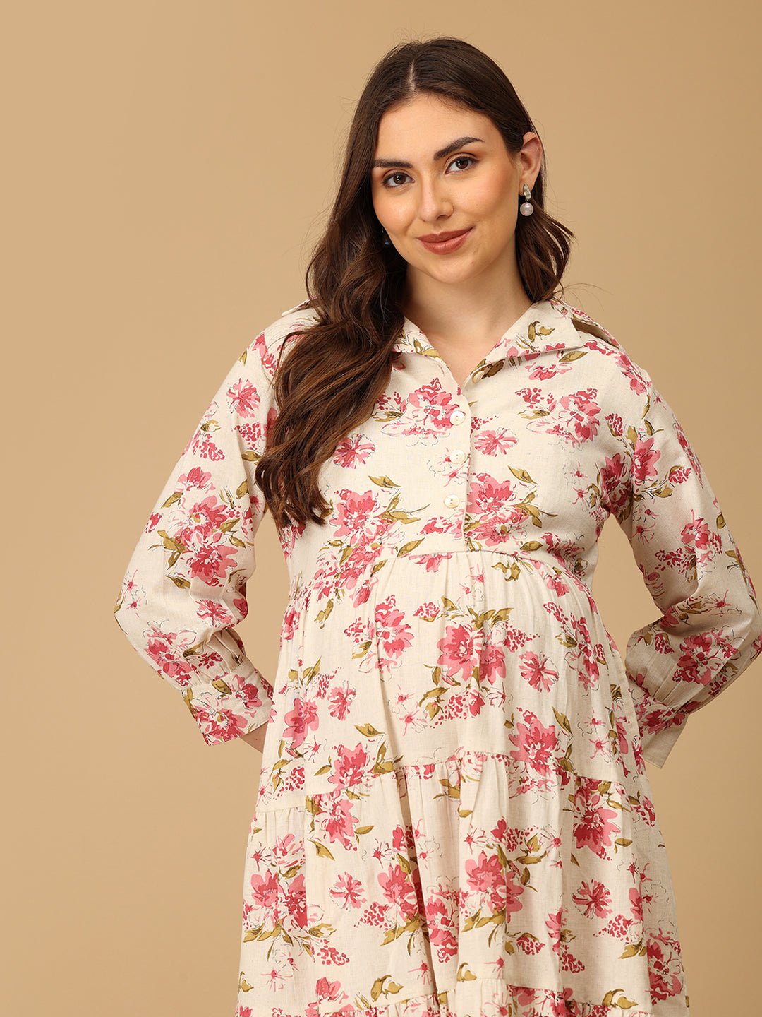  Pinked & Petaled Maternity and Nursing Dress Pink