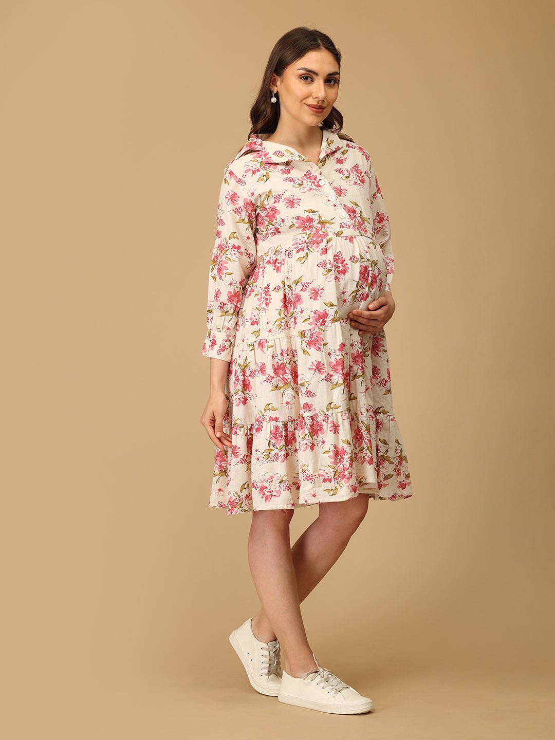  Pinked & Petaled Maternity and Nursing Dress Pink