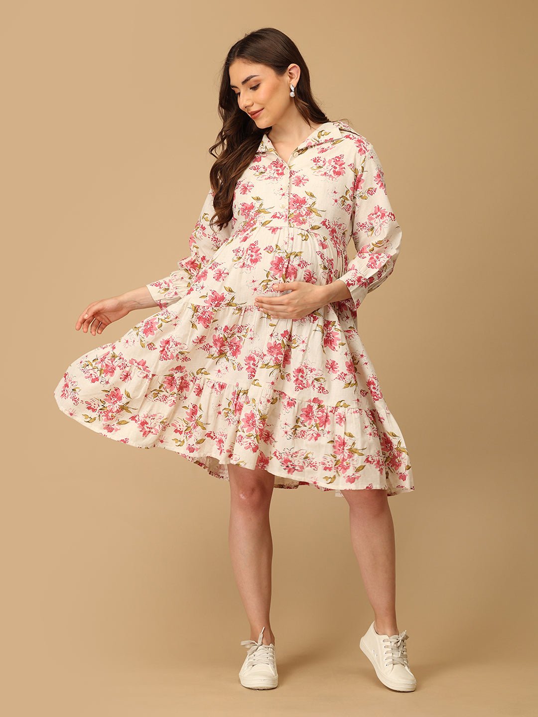  Pinked & Petaled Maternity and Nursing Dress Pink