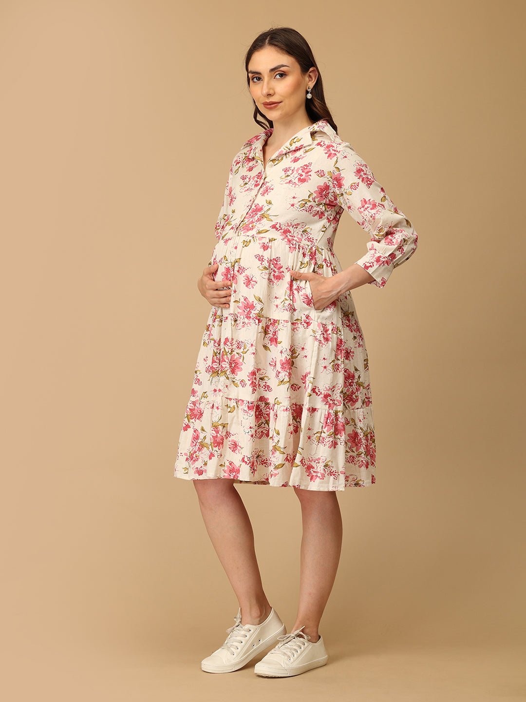  Pinked & Petaled Maternity and Nursing Dress Pink