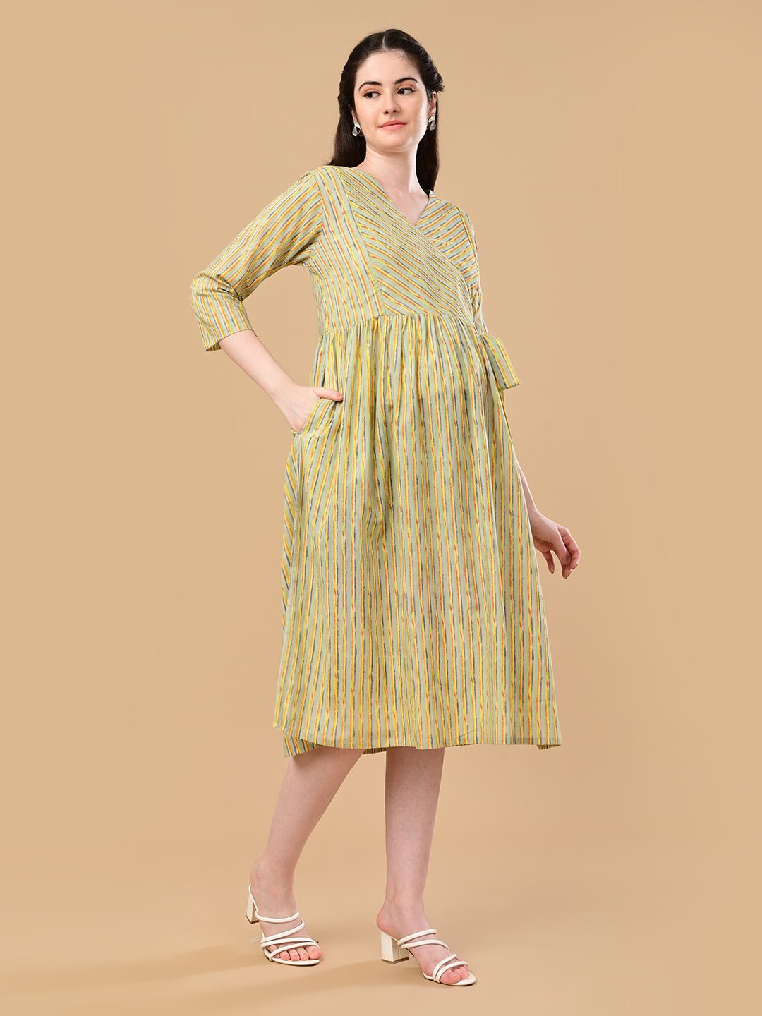  Pixel Pulse Maternity and Nursing Dress Multi