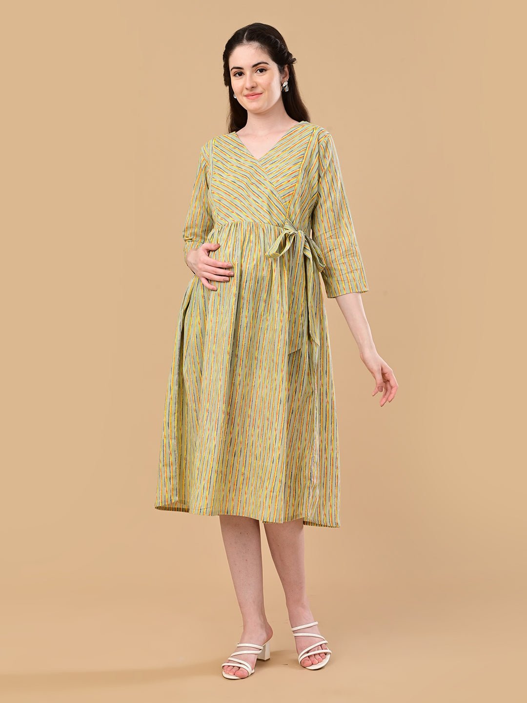  Pixel Pulse Maternity and Nursing Dress Multi