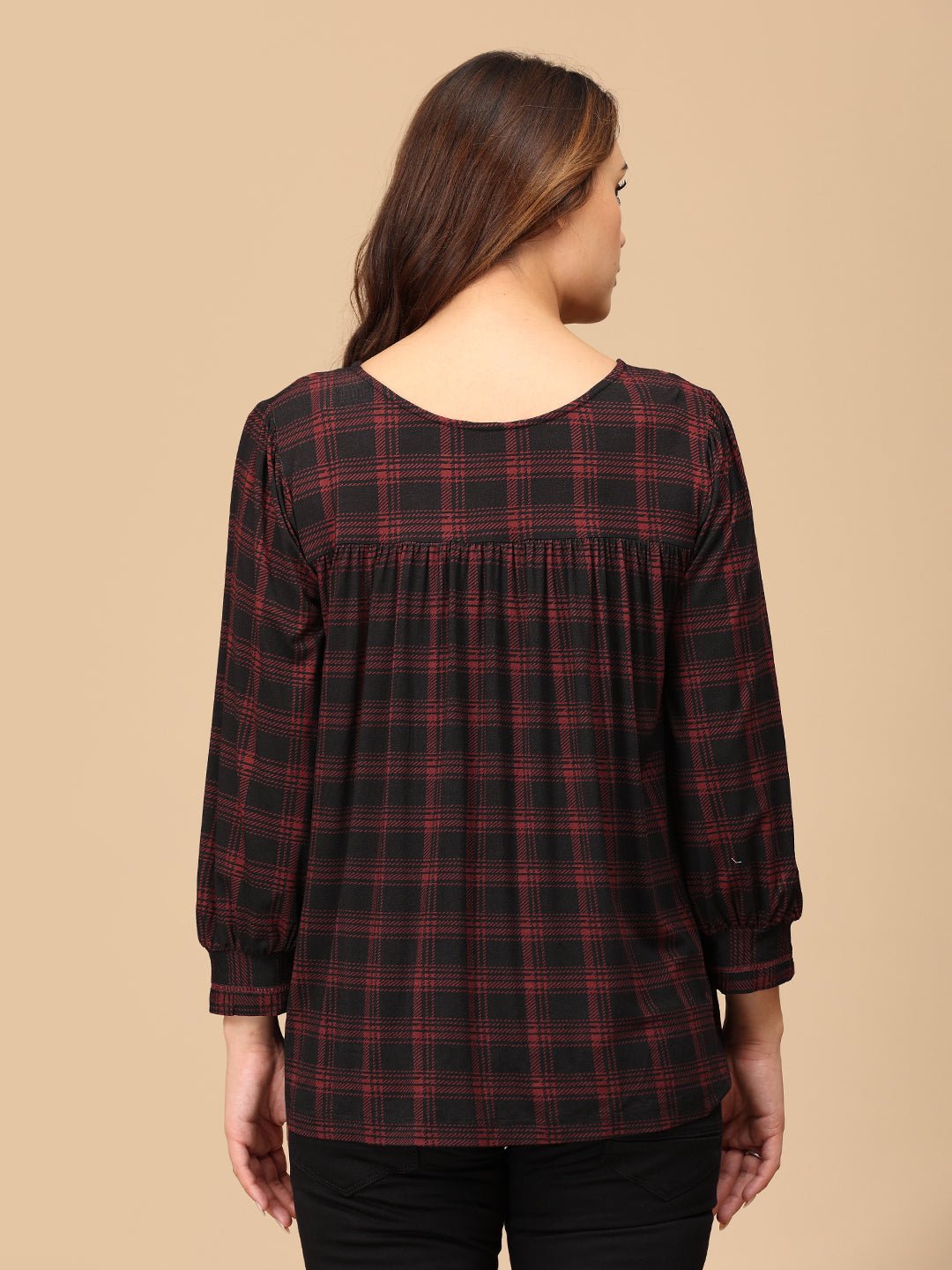  Plaid It Cool Maternity and Nursing Top Multicolor