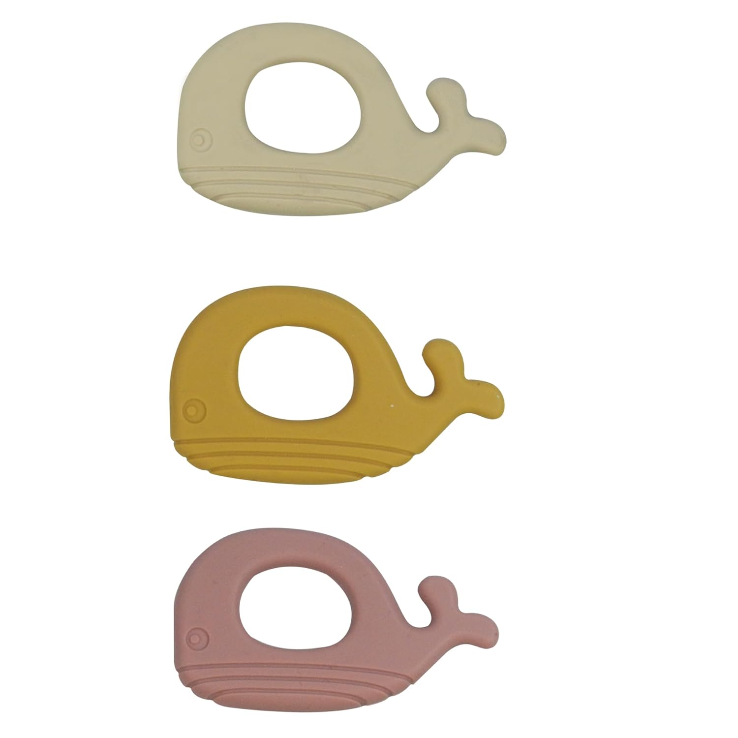 Playbox 3 Pcs BPA Free Silicone Whale Teether Teething Toys For Babies