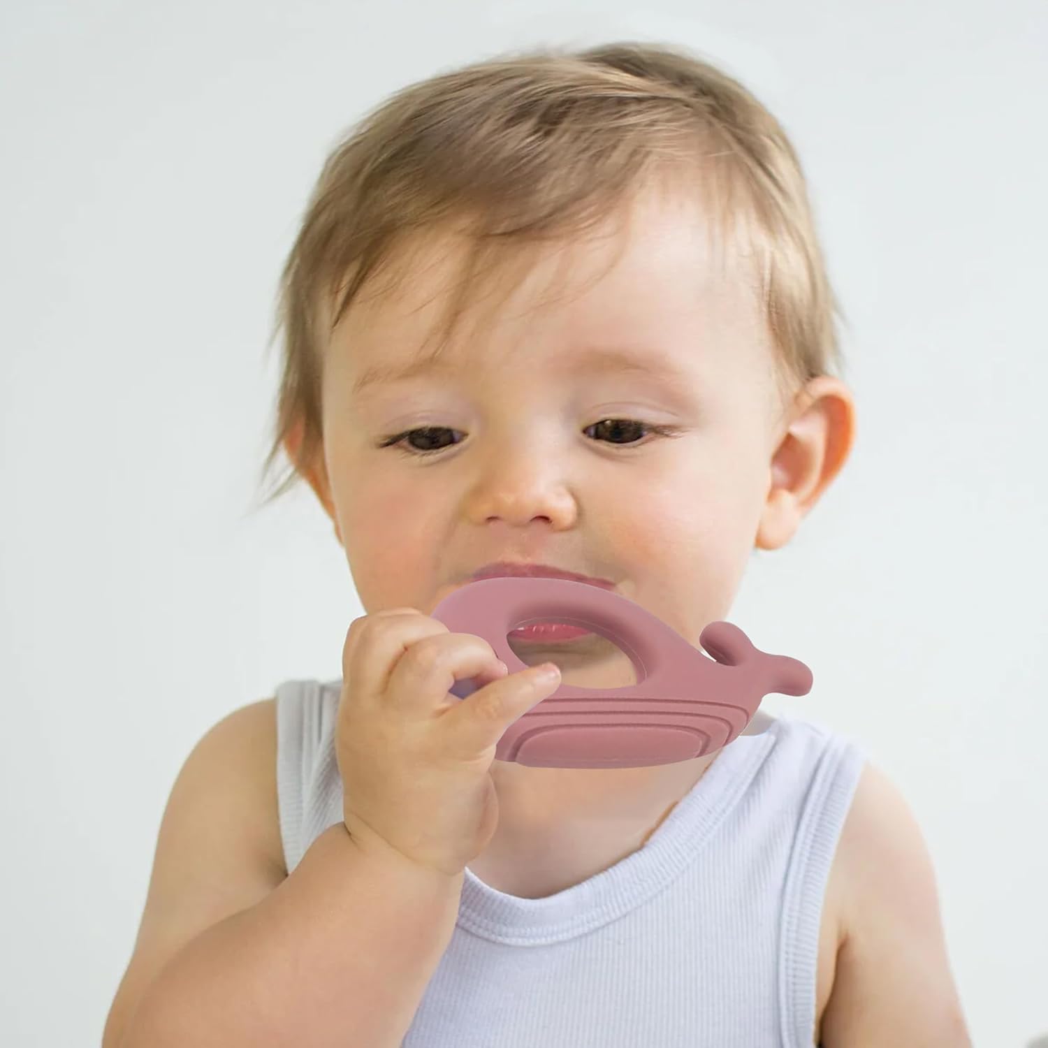 Playbox 3 Pcs BPA Free Silicone Whale Teether Teething Toys For Babies