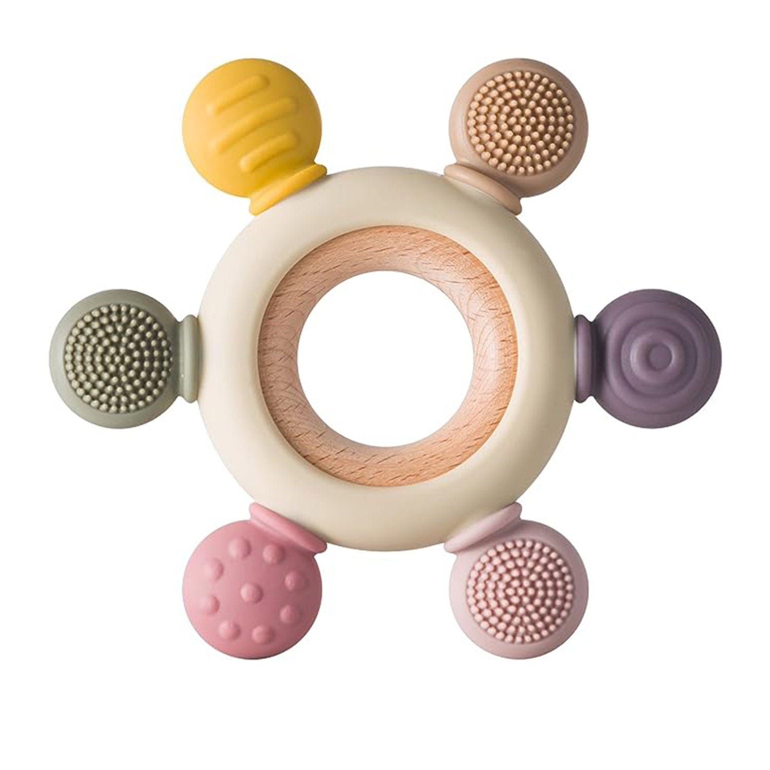 Playbox Rudder BPA Free Silicone And Wooden Teether For Babies
