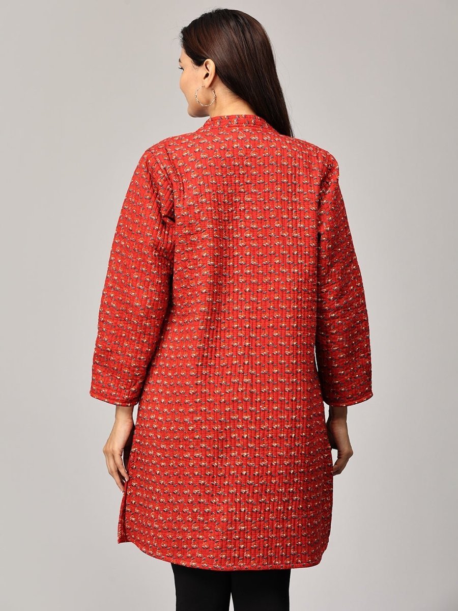  Pomegranate Punch Quilted Reversible Maternity Jacket Red