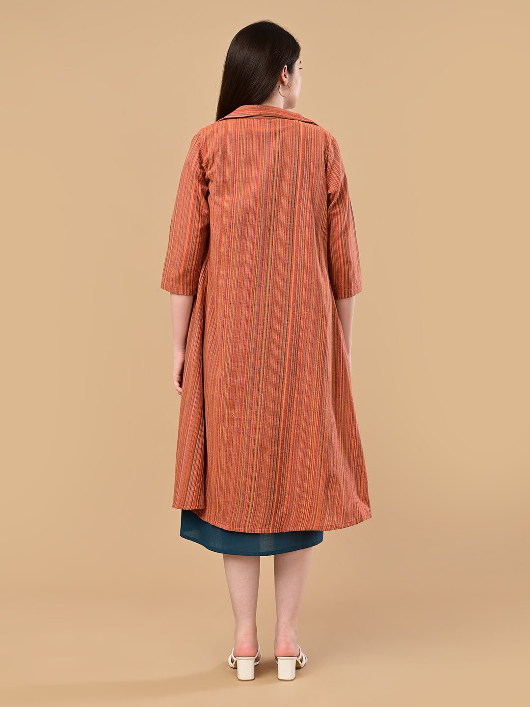  PowerFrame Maternity and Nursing Shacket Dress Orange