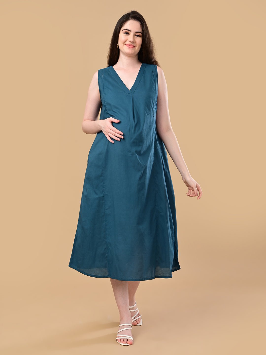  PowerFrame Maternity and Nursing Shacket Dress Orange