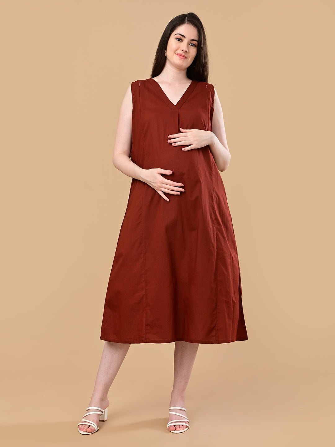  PowerLayer Maternity and Nursing Shacket Dress Black