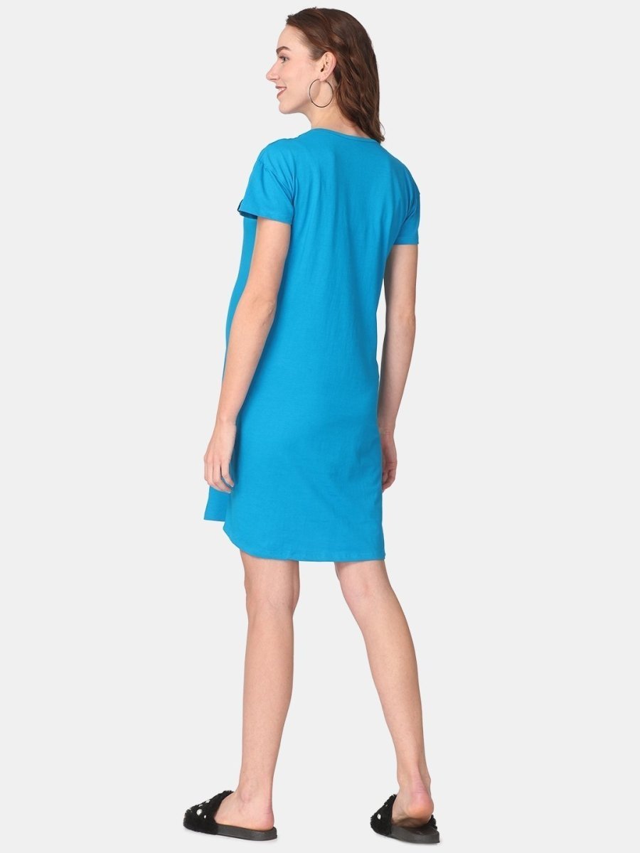  Pregasaurus Maternity T-Shirt Dress Teal