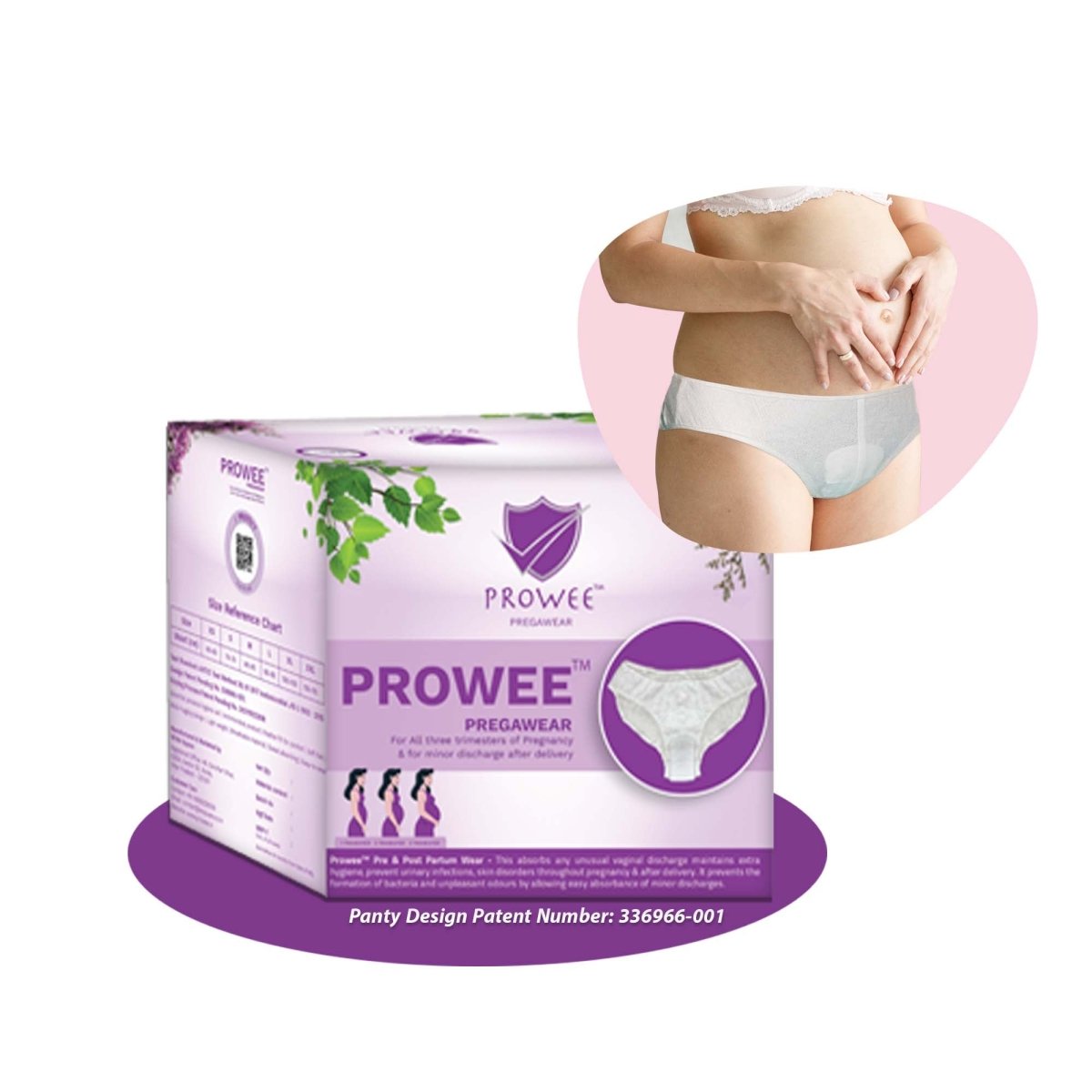 White Square Pregawear Disposable Prepartum Pregnancy Panty Pack of 5