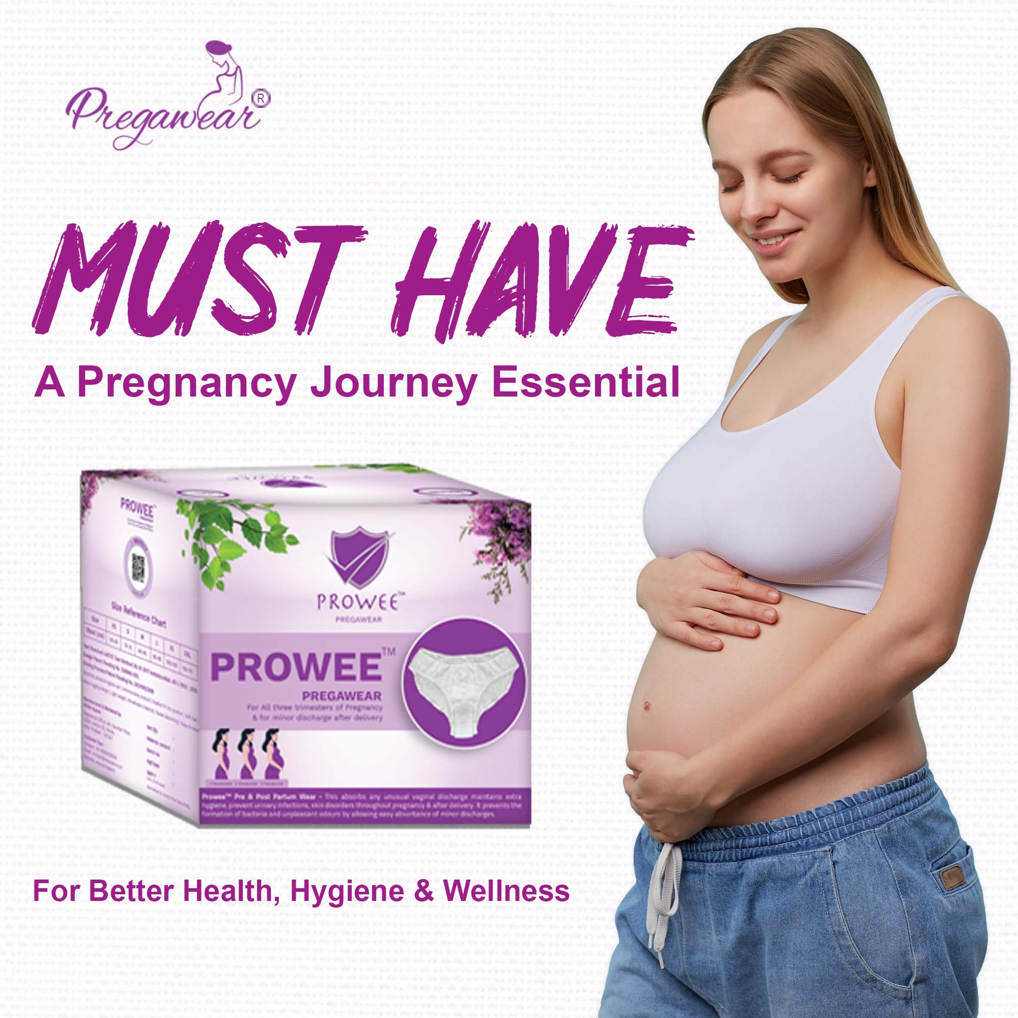 White Square Pregawear Disposable Prepartum Pregnancy Panty Pack of 5