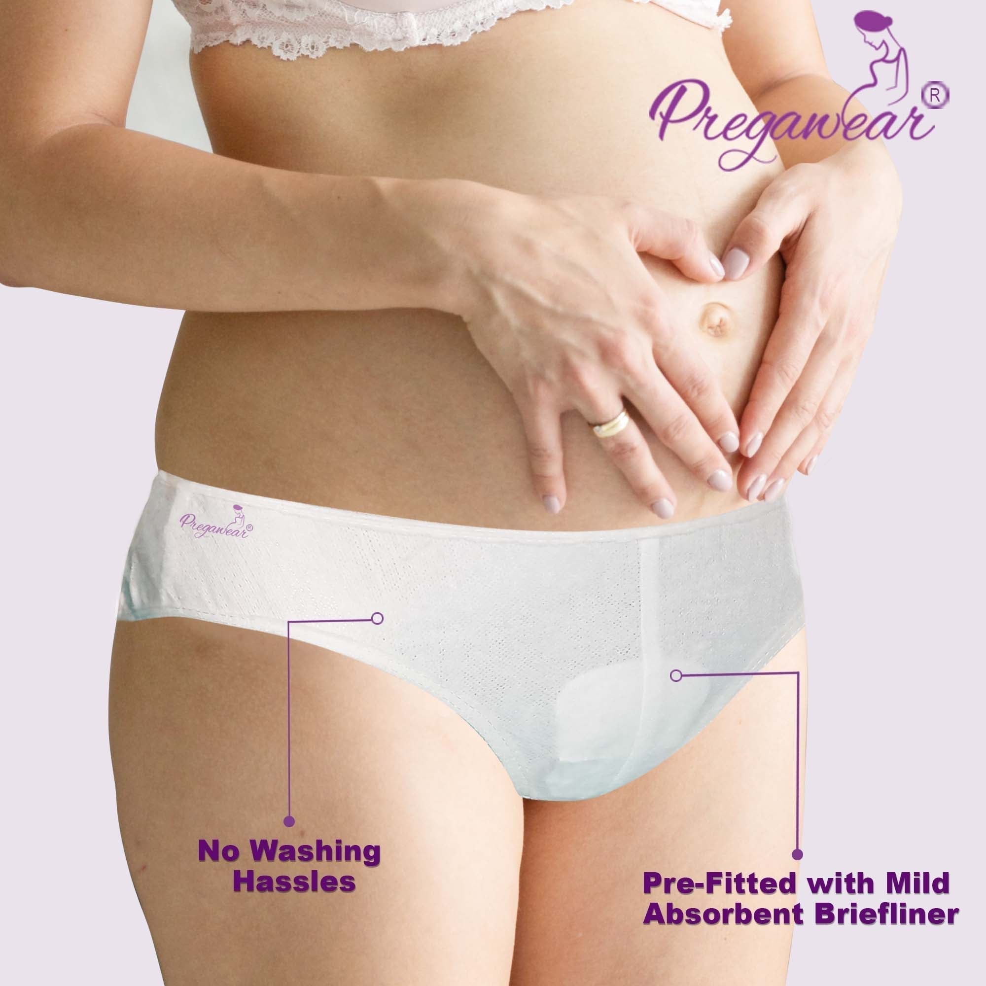White Square Pregawear Disposable Prepartum Pregnancy Panty Pack of 5