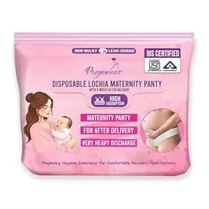 White Square Pregawear Lochia Maternity Panties Disposable Postpartum Absorption Kit Pack of 5