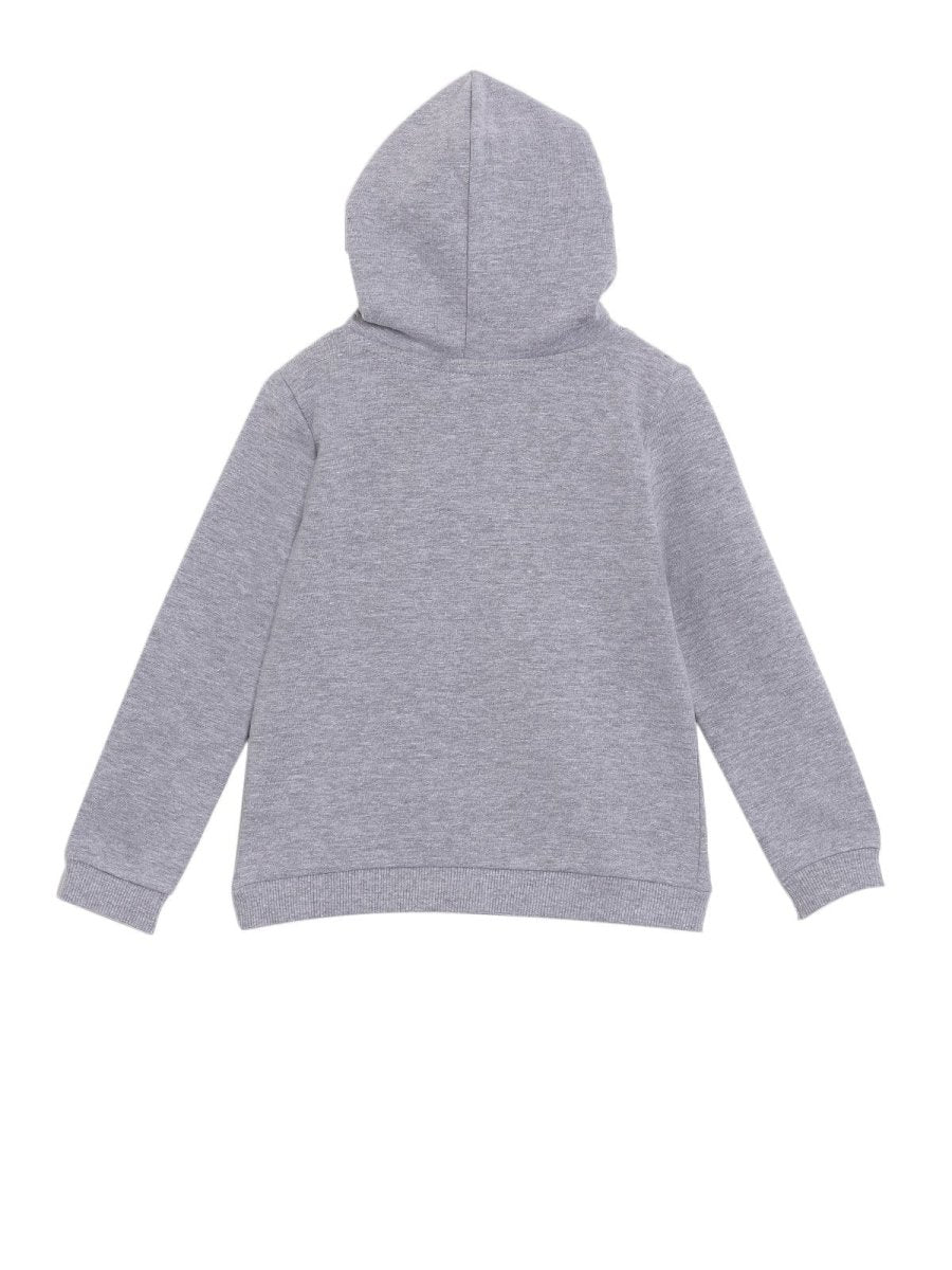 Navy Blue Pricks And Hugs Hooded Sweatshirt Set For Kids