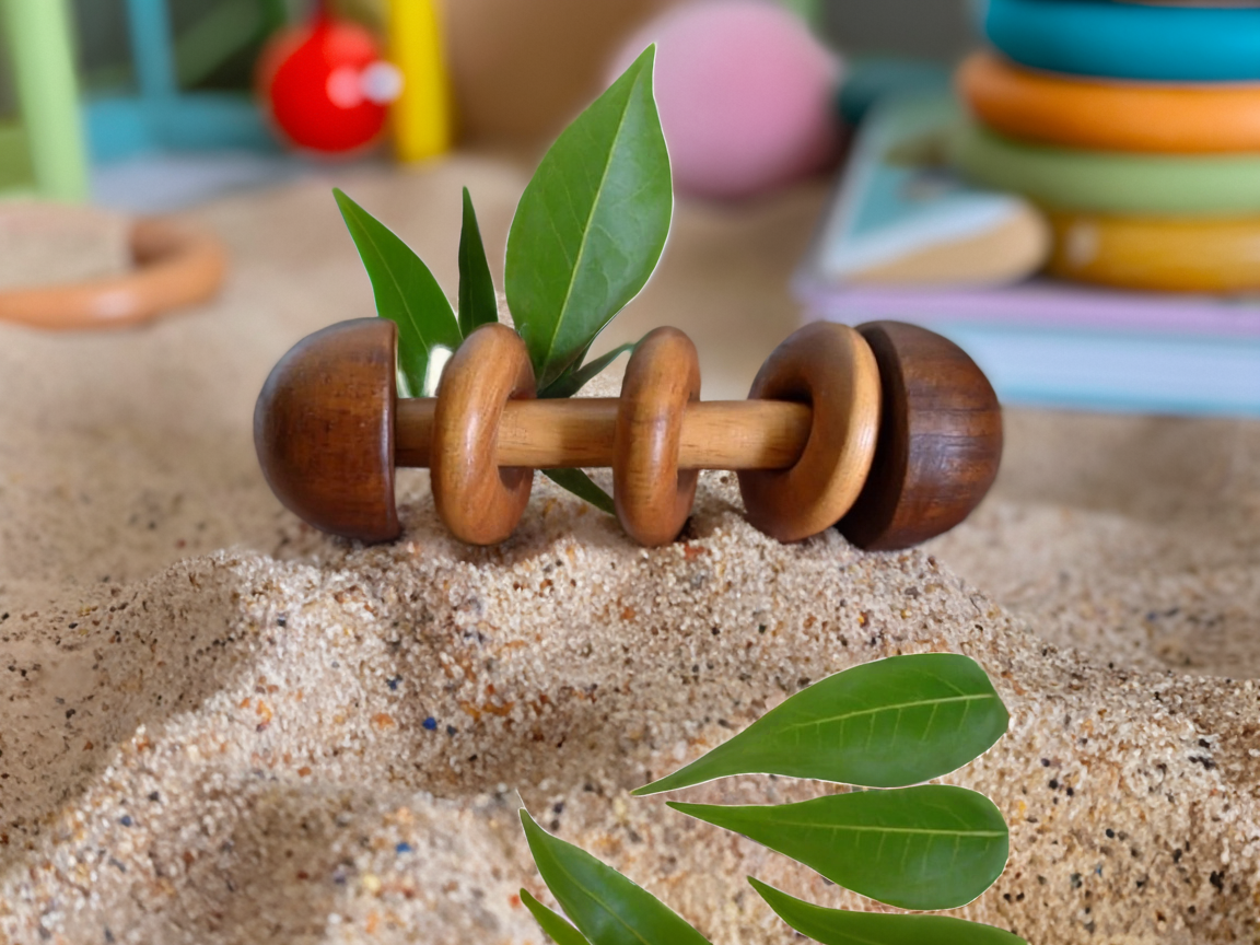 Kidocoo Toys Neem Wood Antibacterial Eco-Friendly Teether Set For Babies
