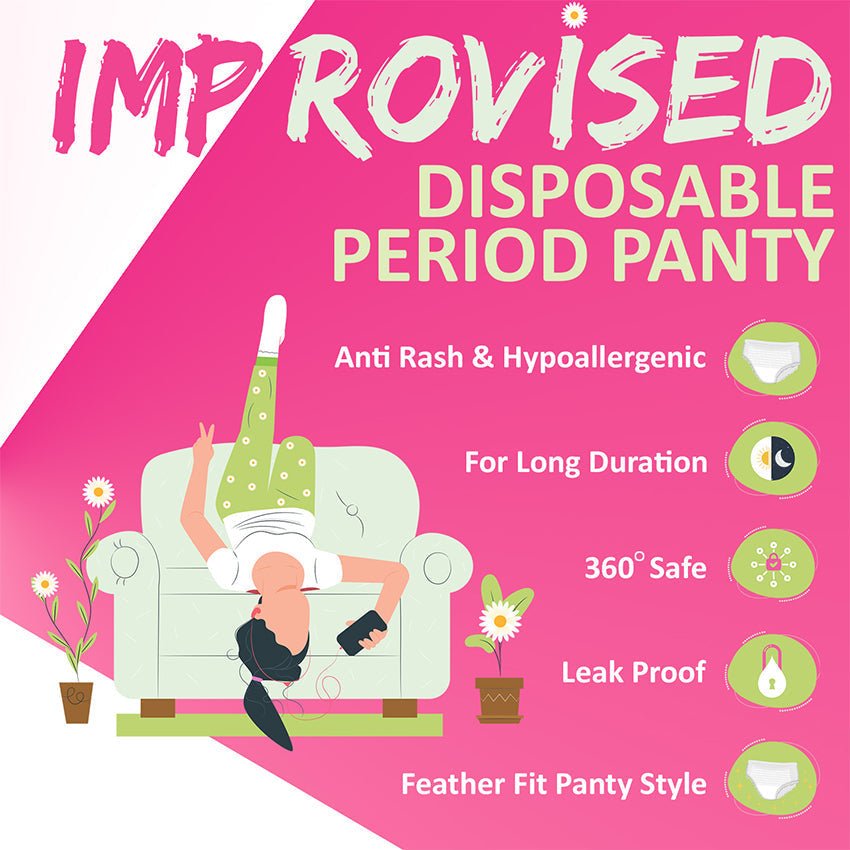 White Square Prowee Disposable Women Period Panty Leak-Proof Heavy Flow 5-Pack