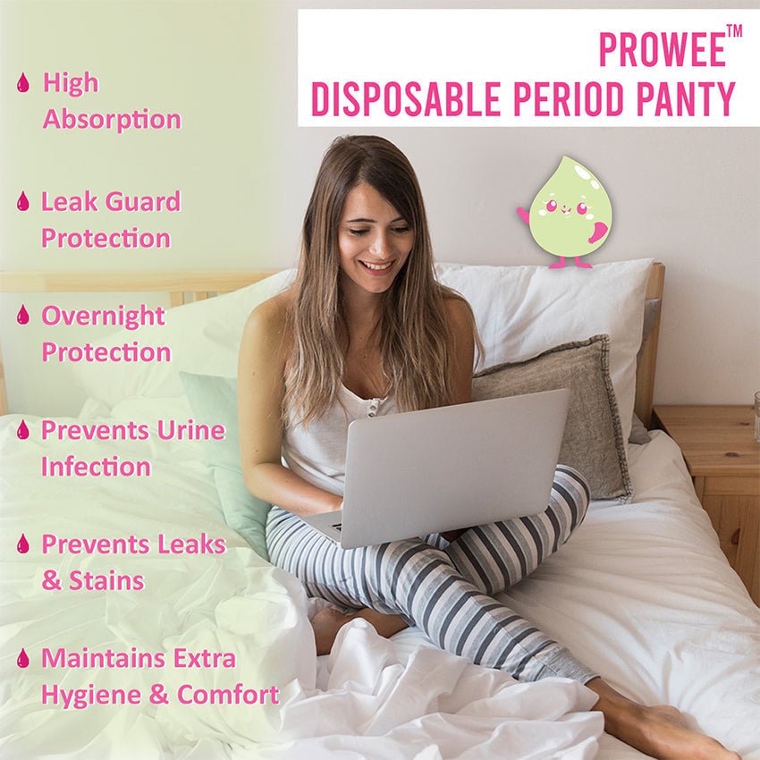 White Square Prowee Disposable Women Period Panty Leak-Proof Heavy Flow 5-Pack