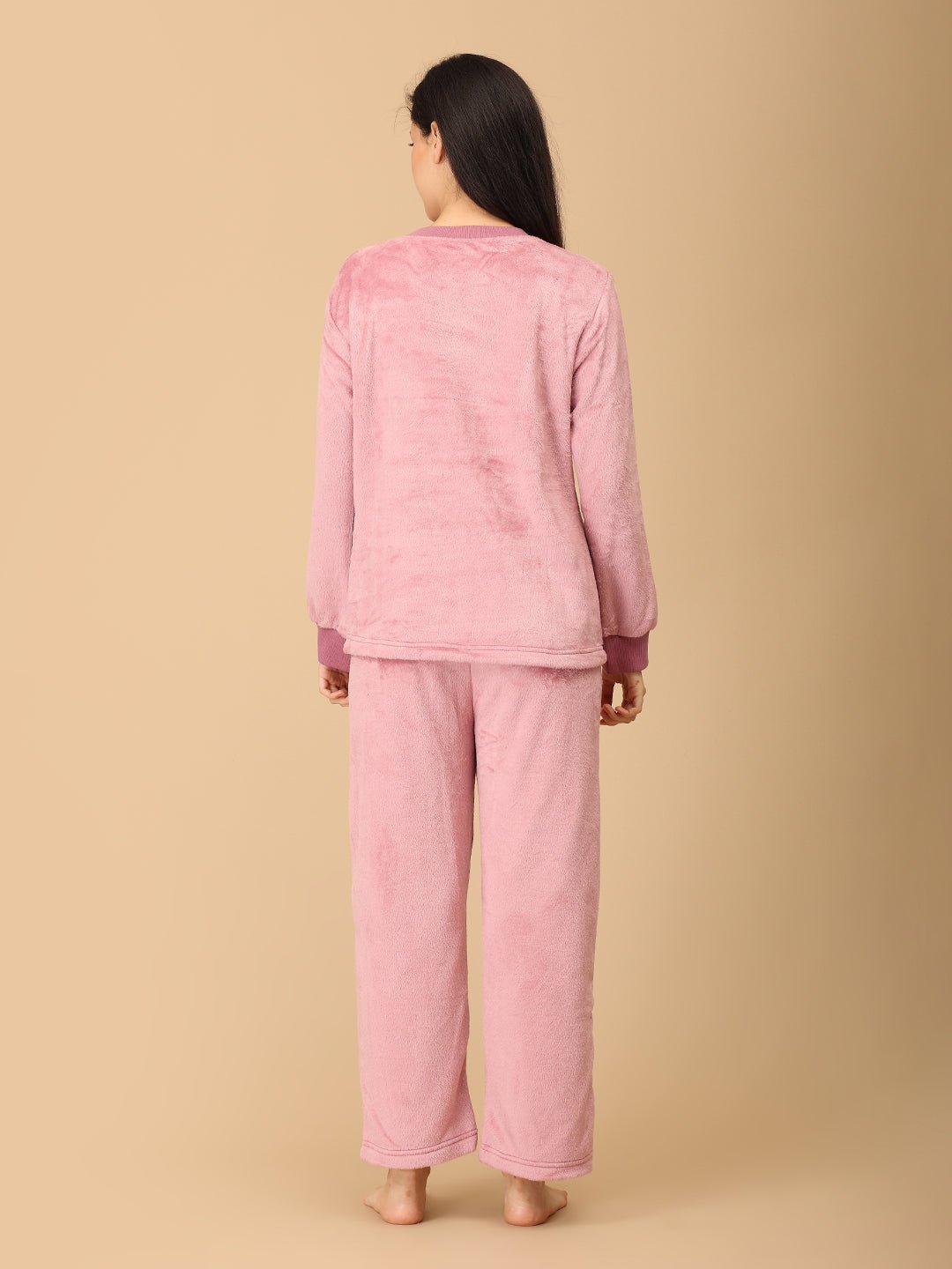  Puffin in Pink Womens Fleece Night Suit Pink