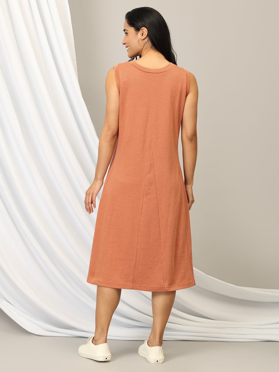  Pumpkin Spice Maternity and Nursing Sleeveless Winter Dress Orange