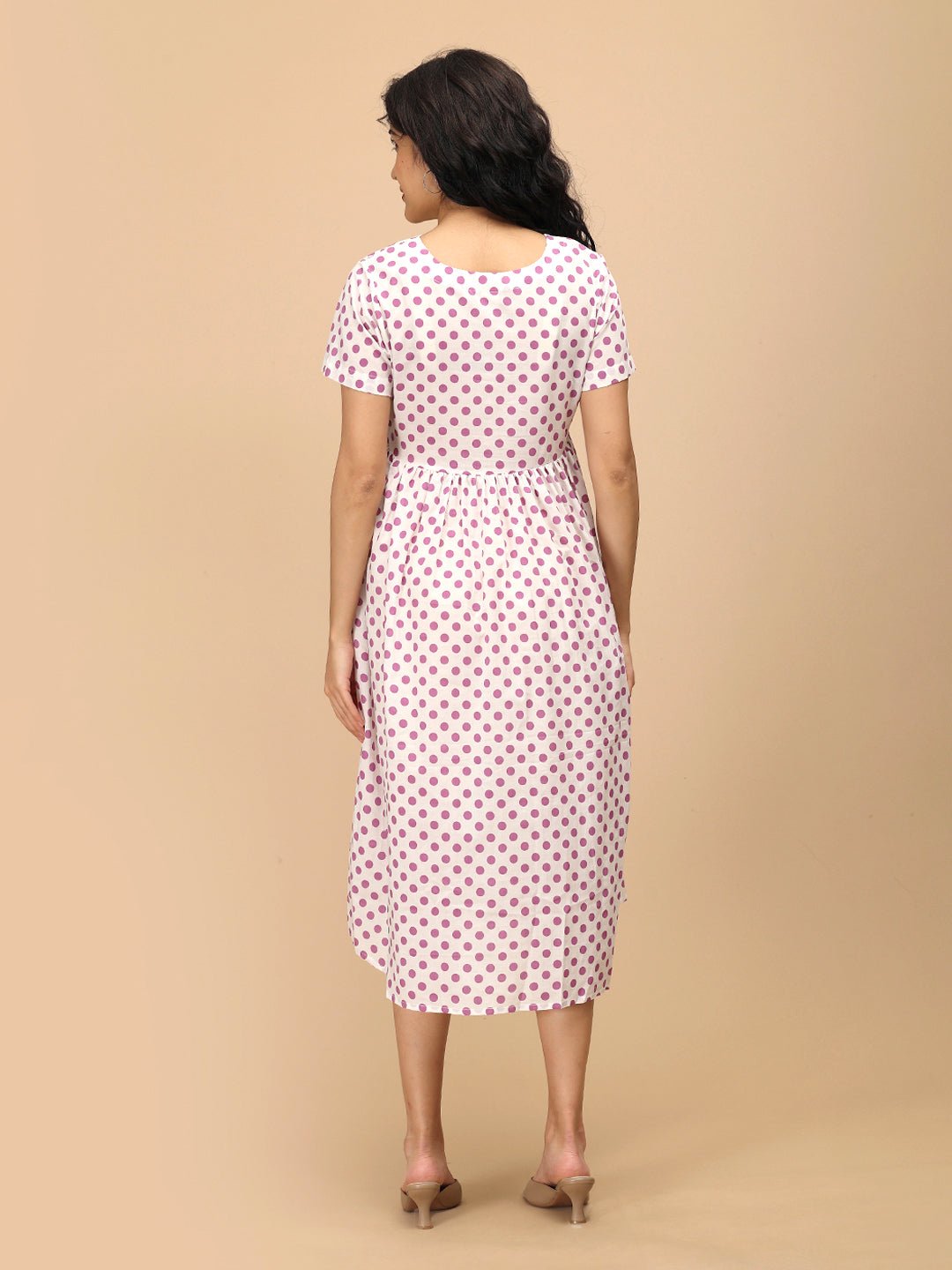  Purple Dot Maternity and Nursing Dress Purple