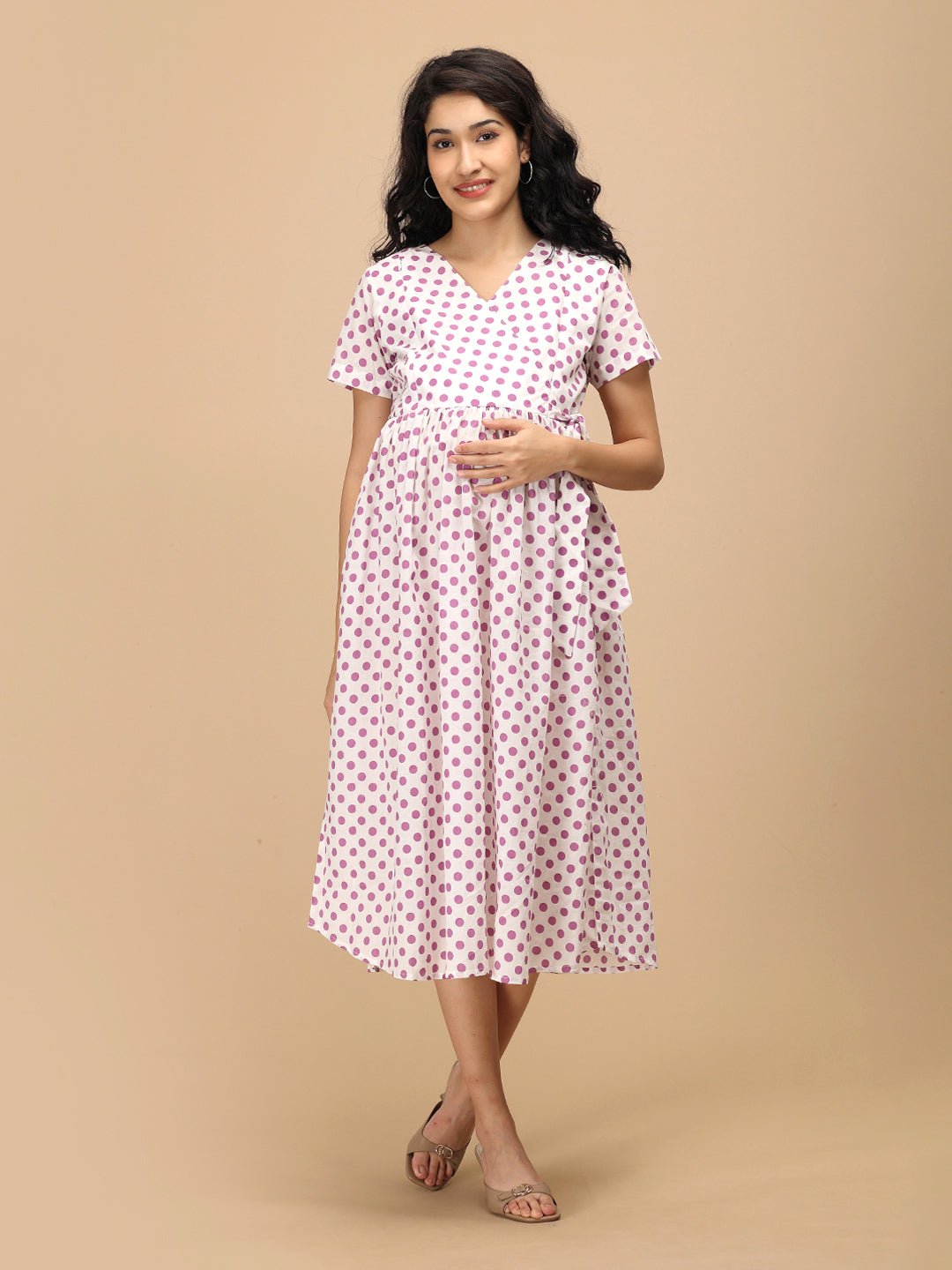  Purple Dot Maternity and Nursing Dress Purple