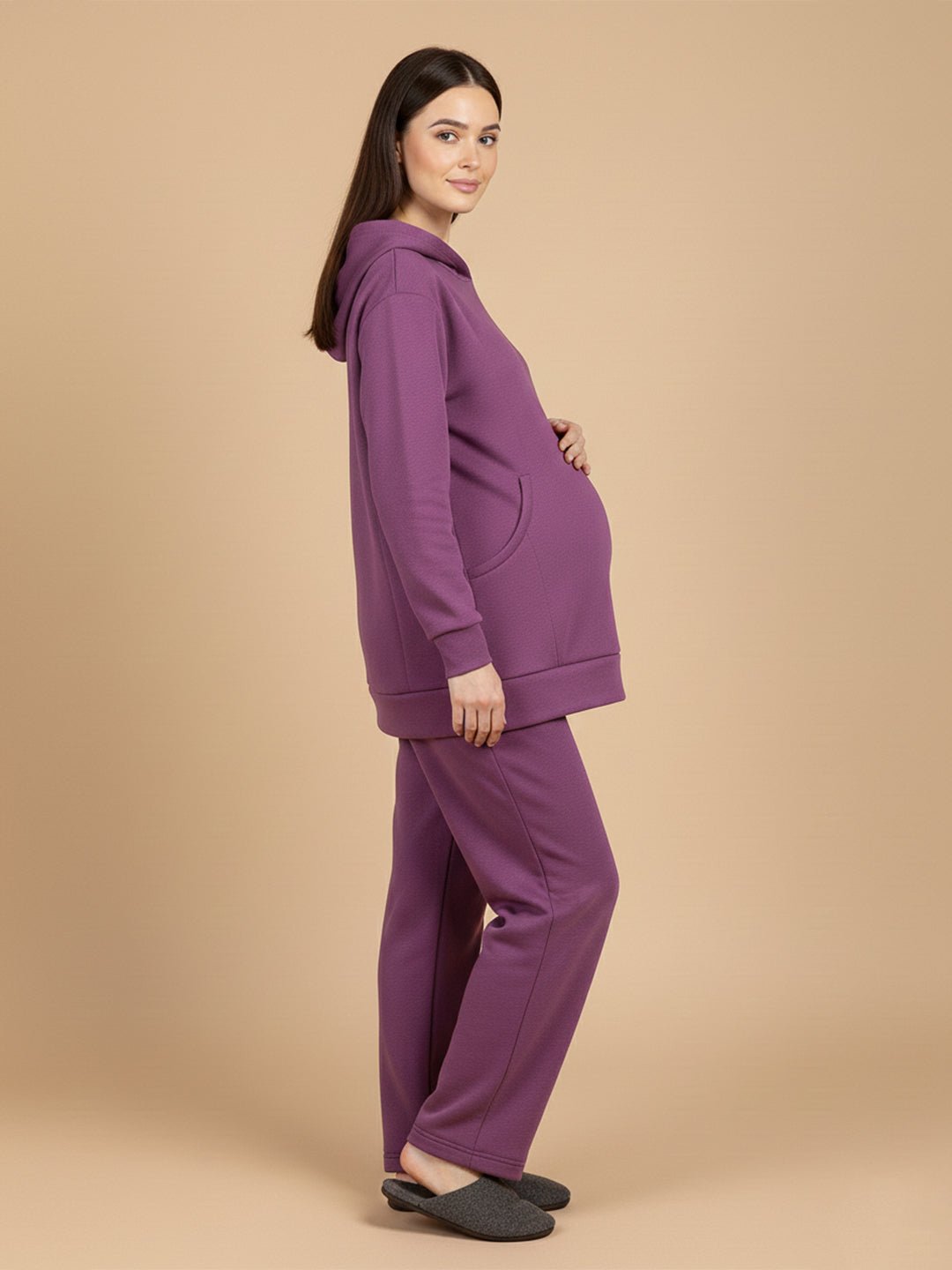  Frostbite Maternity and Nursing Hoodie Pajama Set Purple