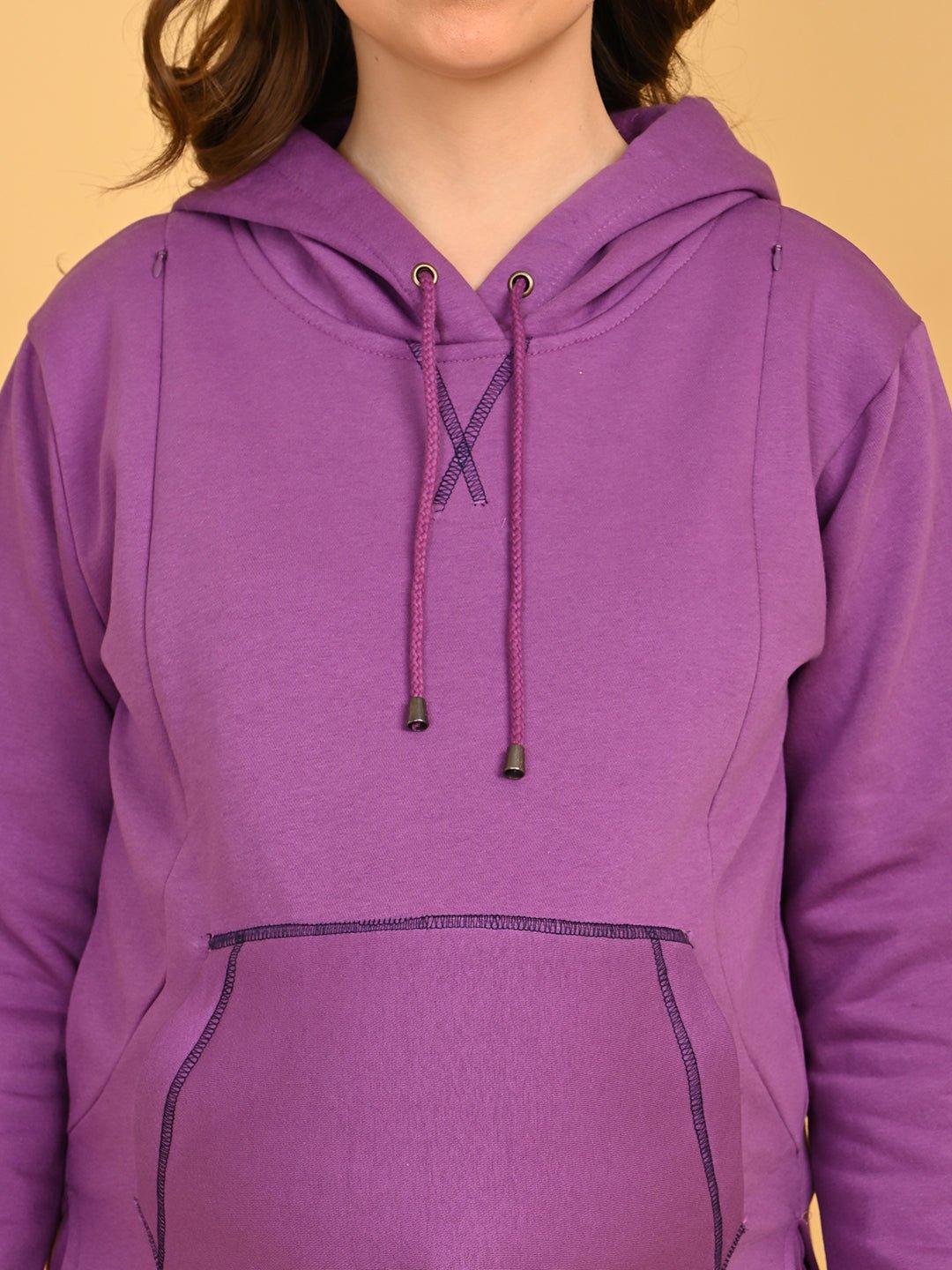  Frostbite Maternity and Nursing Hoodie Pajama Set Purple