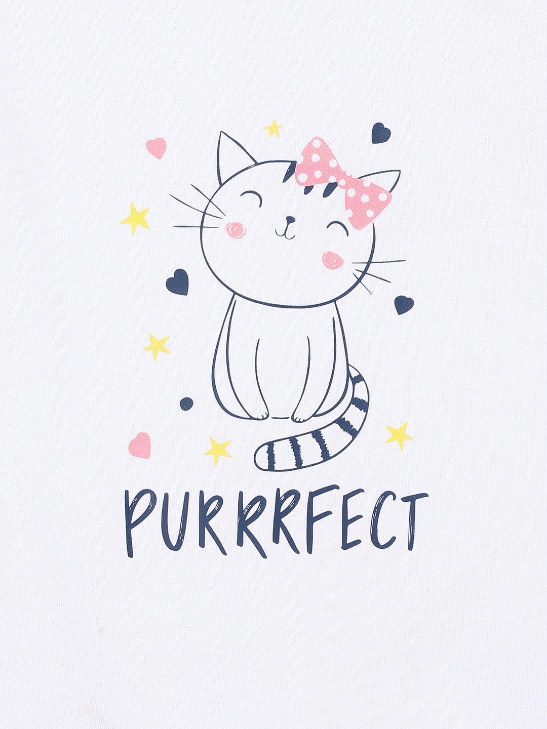  Purrrfect Baby White Cotton Printed Onesie