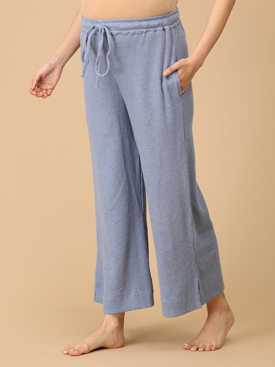  Quiet Hour Waffle Maternity Culottes Pants Blue