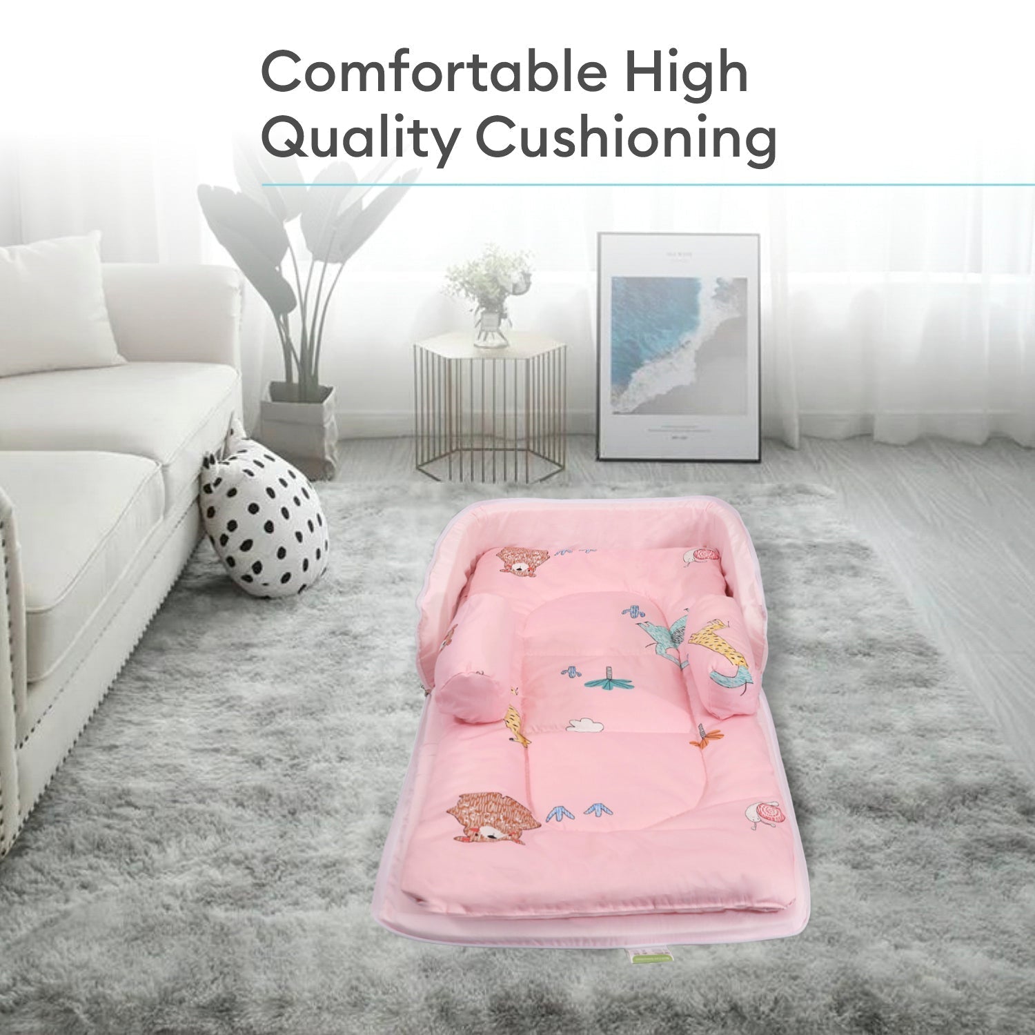 Blush Pink 100% Cotton Portable Baby Nest For Babies