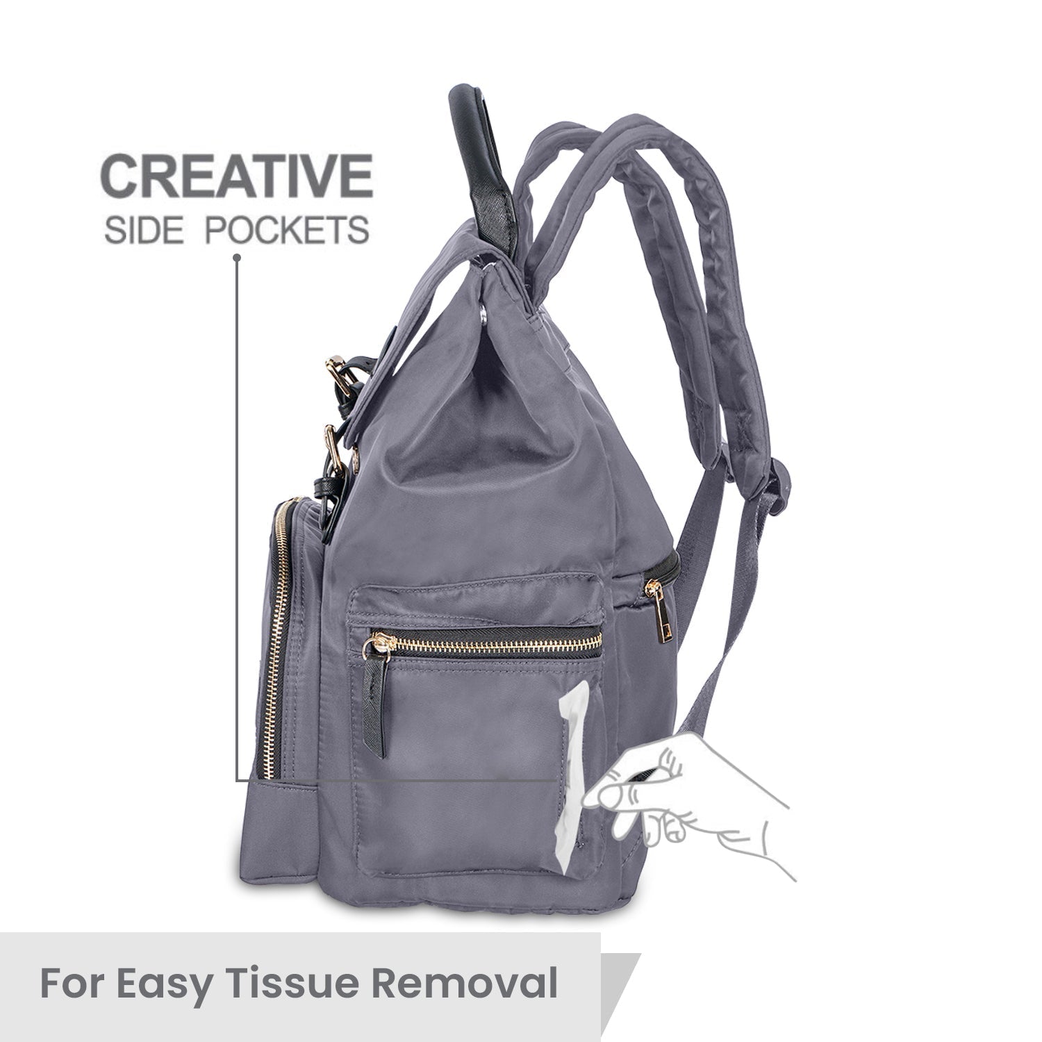 R For Rabbit Caramello Bliss Diaper Bag Grey 13.7x7.8x15.7in 1.32lb