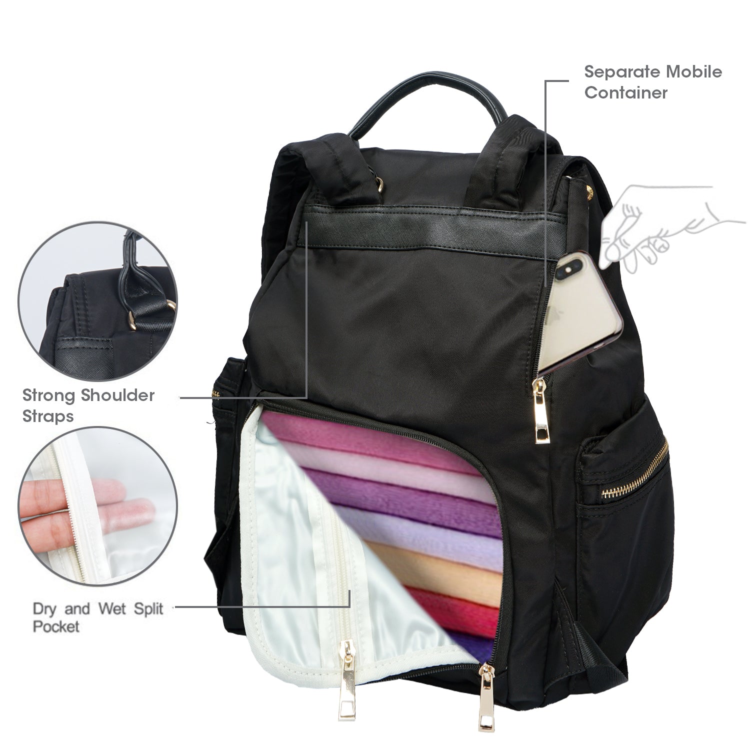 R For Rabbit Caramello Bliss Diaper Bag Black 2.2lb